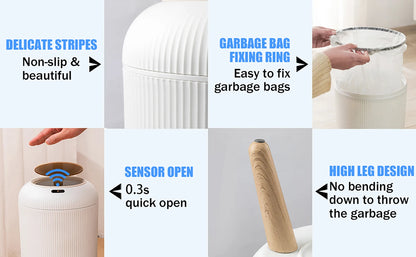 Automatic Trash Can with Lid,  Small Plastic