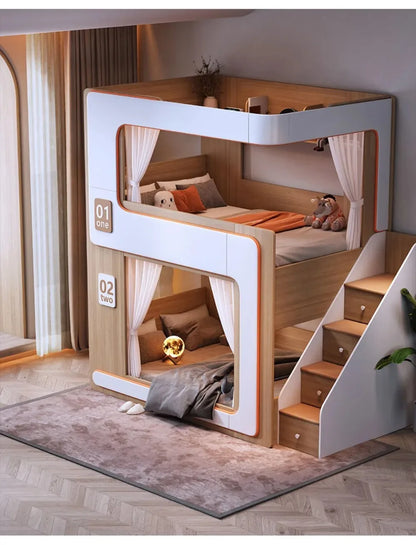 Simple Small Space Bunk Bed for Kids Floating Style