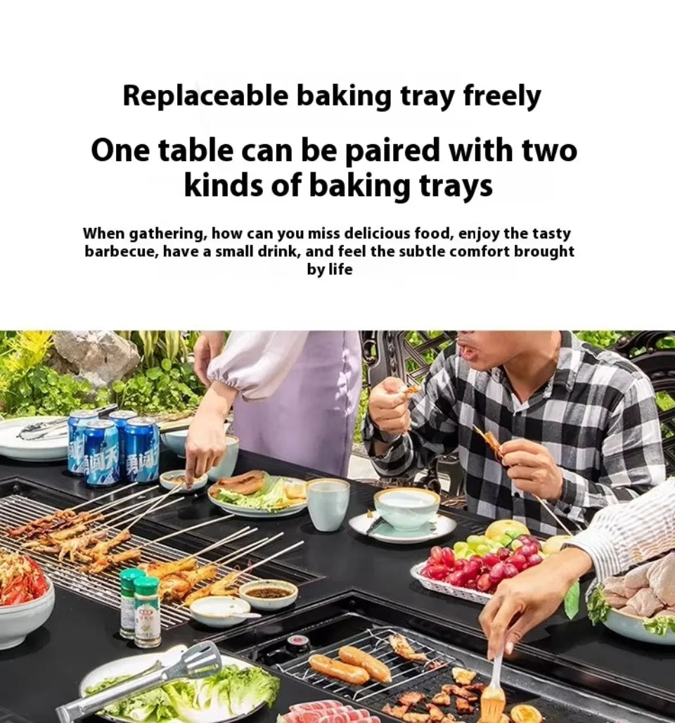 Cast Aluminum Outdoor Dining Set 6-8 Seater Table