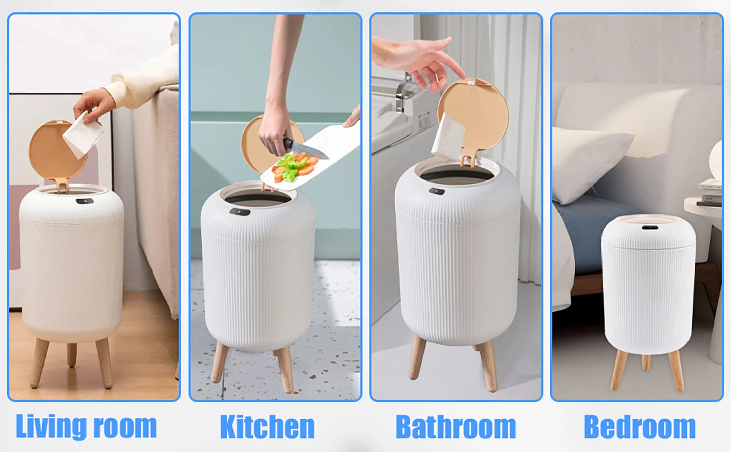 Automatic Trash Can with Lid,  Small Plastic