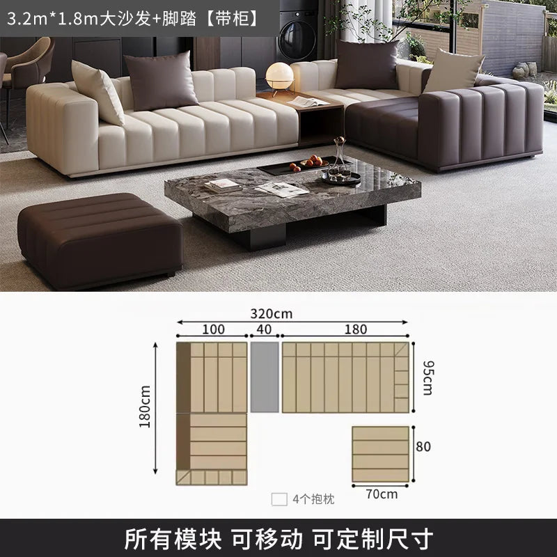 Chinese Leather Living Room Sofas Designer Floor