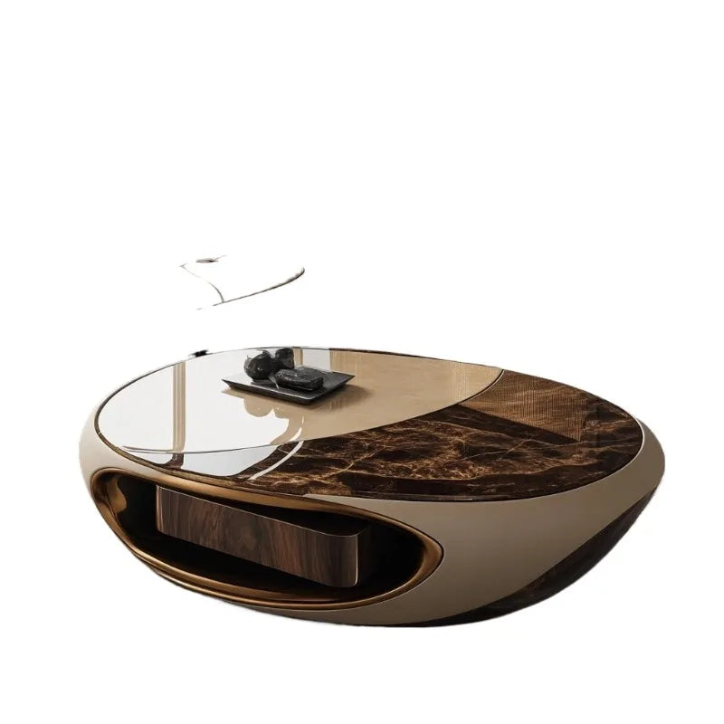Oval Classic Living Room Coffee Tables Brown