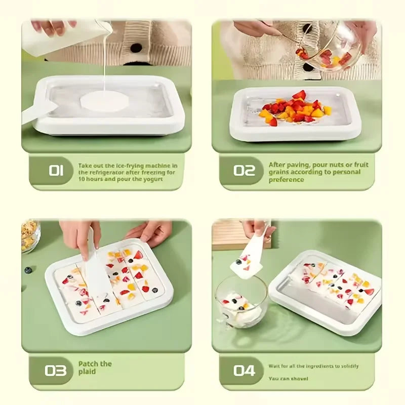 Ice Cream Roll Maker Portable Interactive 304 Stainless
