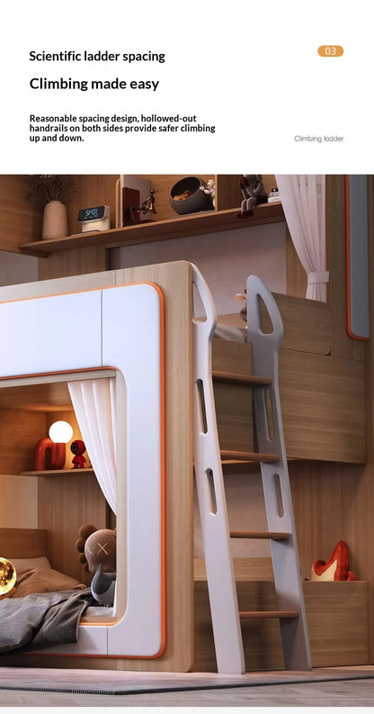 Simple Small Space Bunk Bed for Kids Floating Style