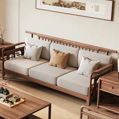 New Chinese Style Black Walnut Official Hat Sofa