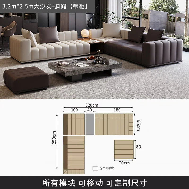 Chinese Leather Living Room Sofas Designer Floor
