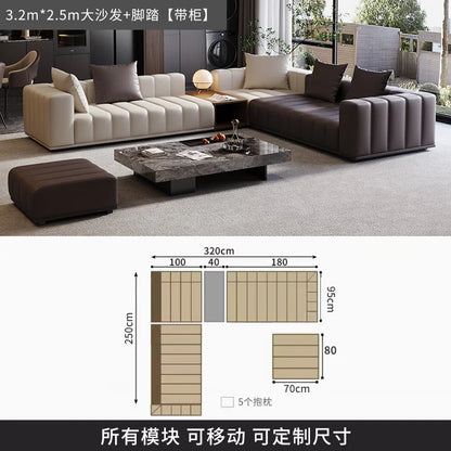 Chinese Leather Living Room Sofas Designer Floor