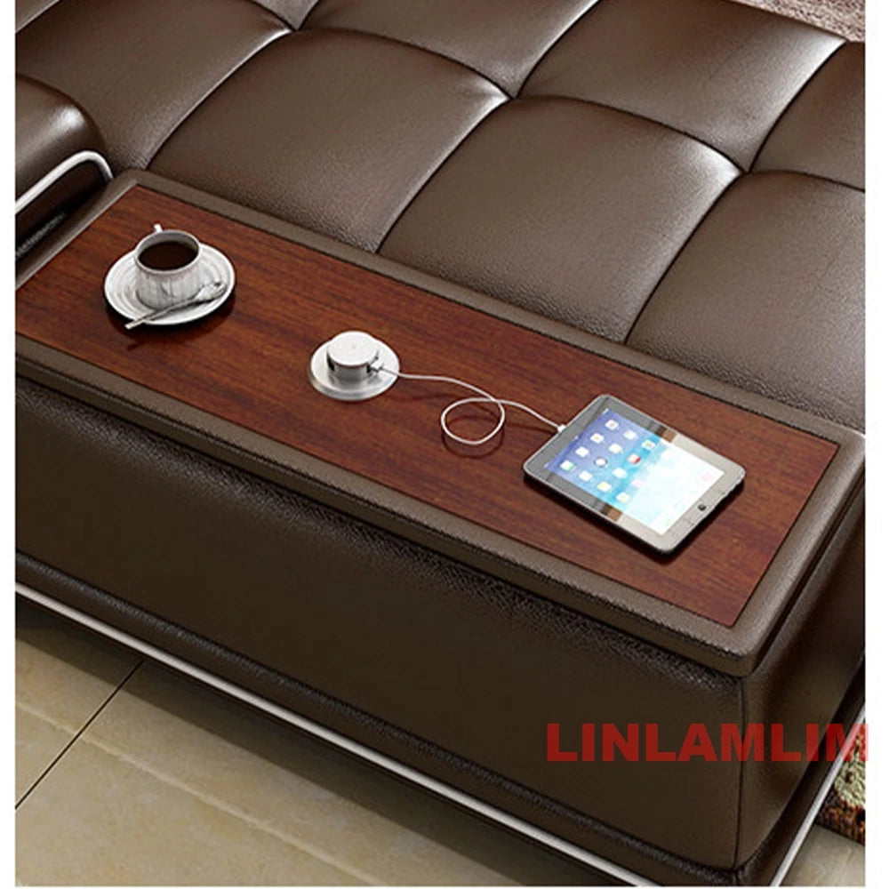 Italinan Genuine Leather L-Shaped Sectional Sofa