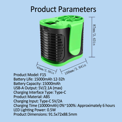 Rechargeable Waist Clip Fan 30000mAh 7 Speed