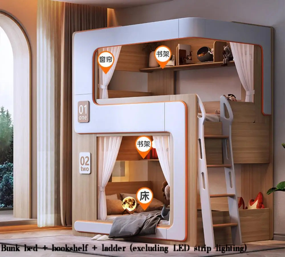 Simple Small Space Bunk Bed for Kids Floating Style