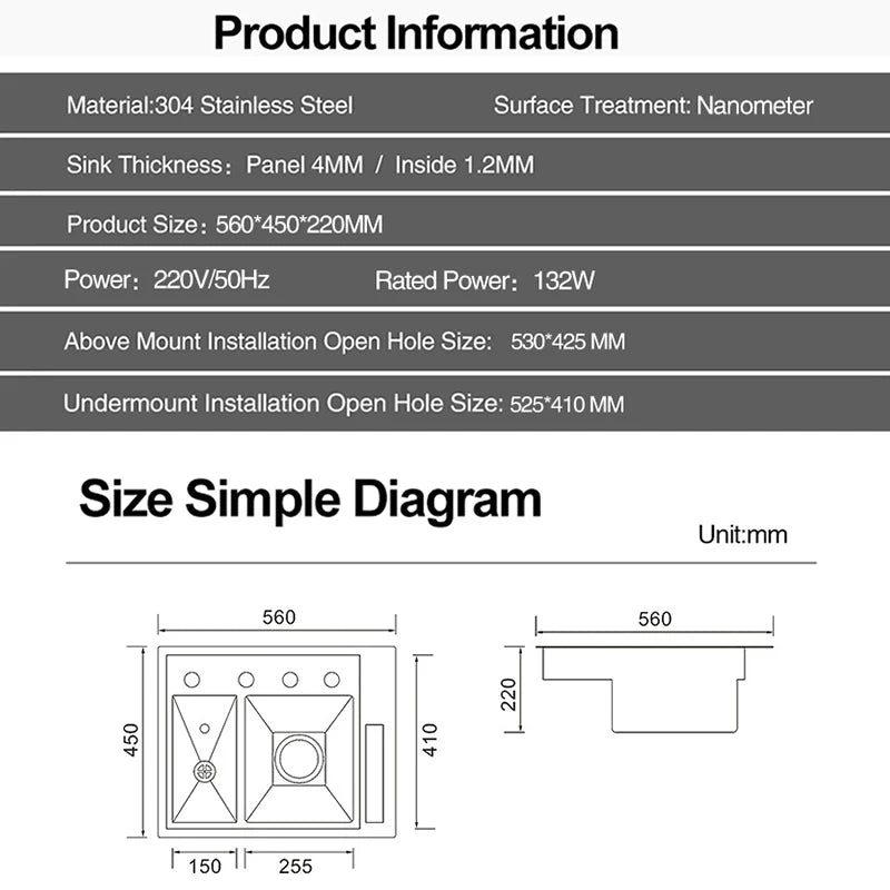 Rinser Bar Counter Island Hidden Kitchen Sinks