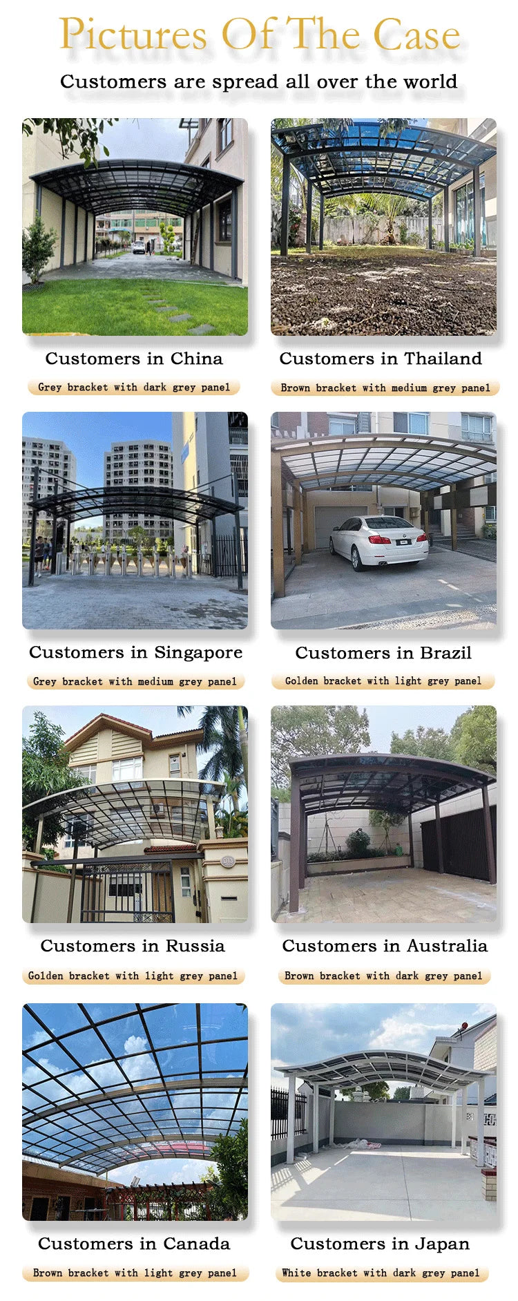 Aluminum Alloy Carport Home Villa Gazebos Garden