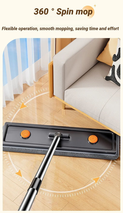 Hand Free Spin Flat Mop 40cm With Scraper