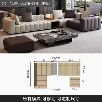Chinese Leather Living Room Sofas Designer Floor