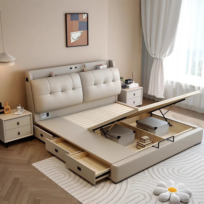 Couples Frame Double Bed Decoration Adults Luxury