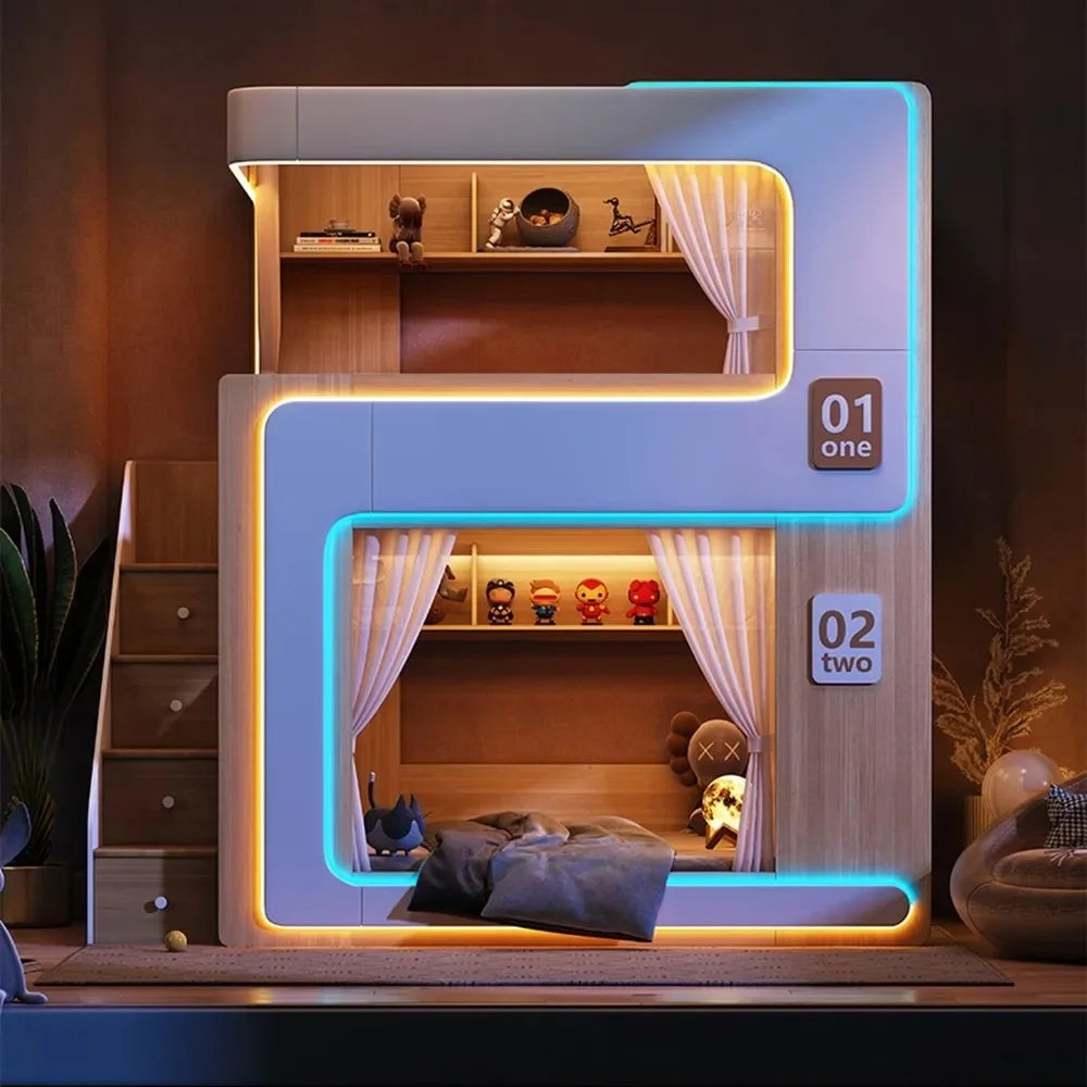 Simple Small Space Bunk Bed for Kids Floating Style