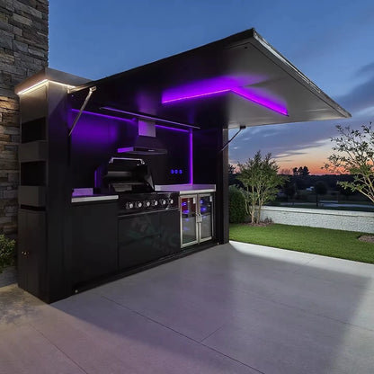 Customized Garden Kitchen with Modular Cabinets