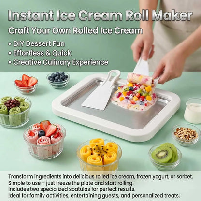 Ice Cream Roll Maker Portable Interactive 304 Stainless