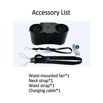 Rechargeable Waist Clip Fan 30000mAh 7 Speed