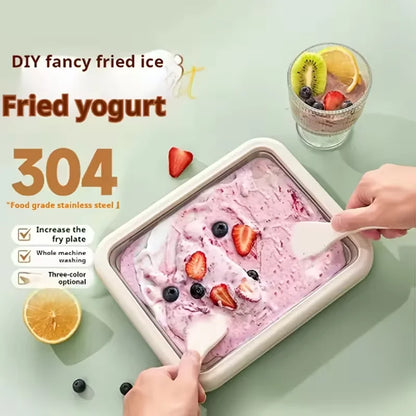 Ice Cream Roll Maker Portable Interactive 304 Stainless