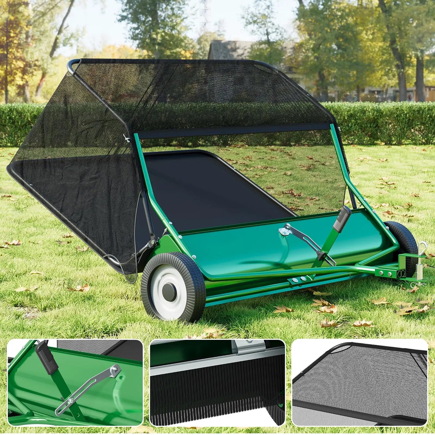 Large-Path Tow-Behind Lawn Sweeper – 42-52 Inch