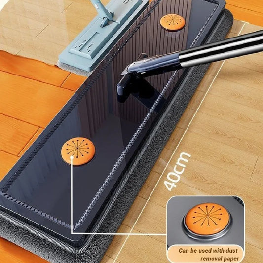 Hand Free Spin Flat Mop 40cm With Scraper