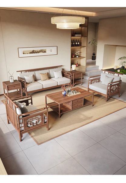 New Chinese Style Black Walnut Official Hat Sofa
