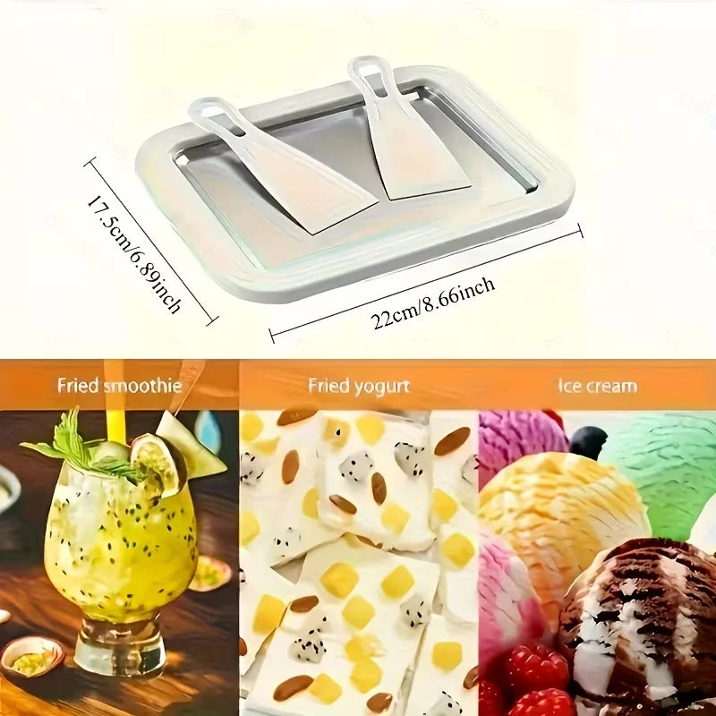 Ice Cream Roll Maker Portable Interactive 304 Stainless