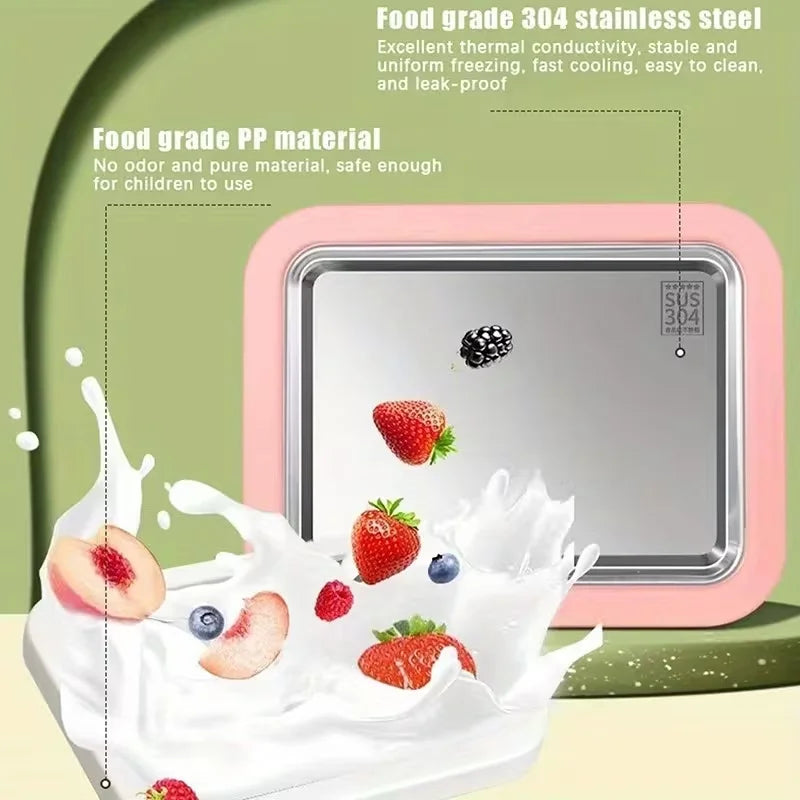 Ice Cream Roll Maker Portable Interactive 304 Stainless