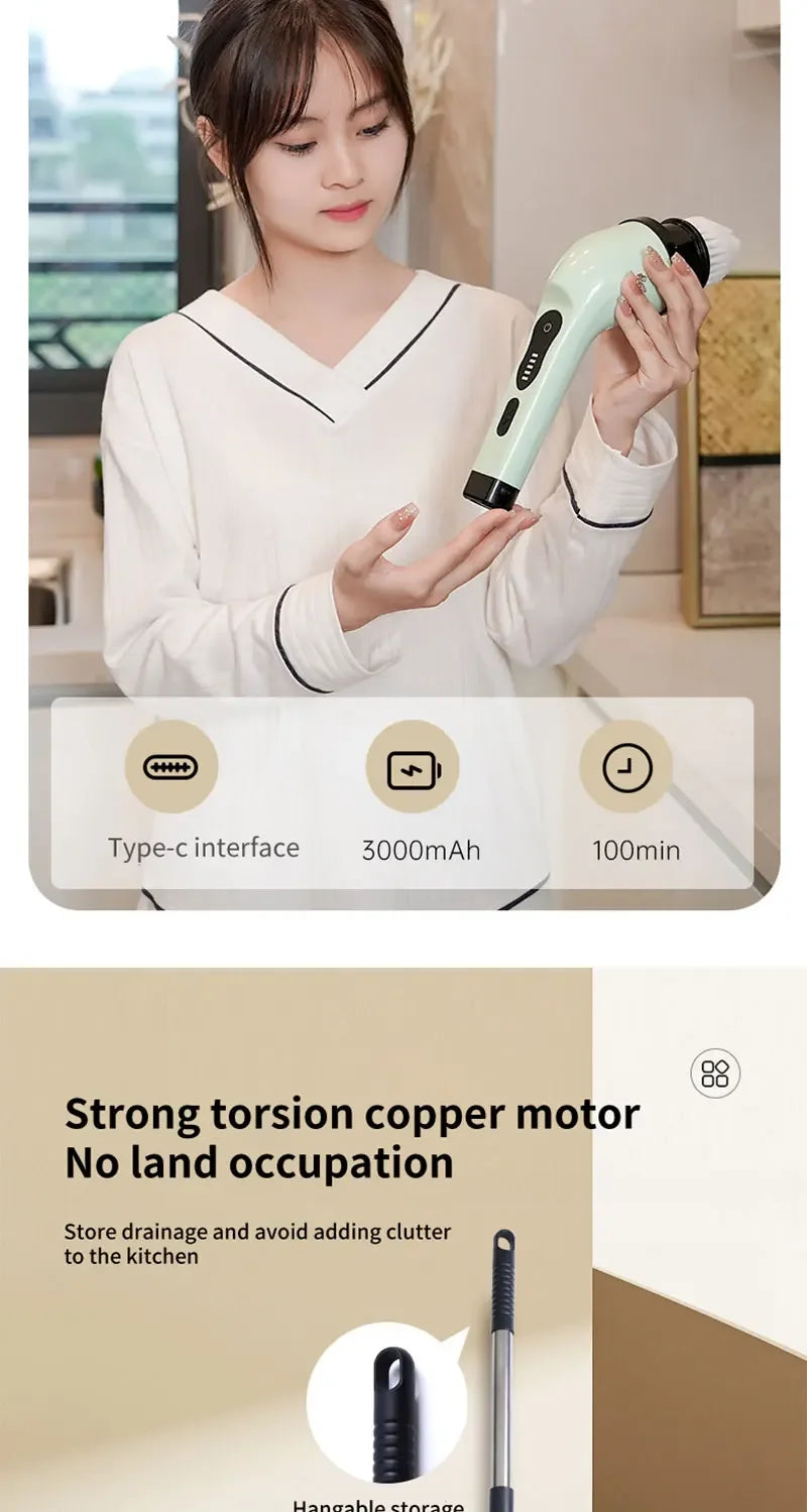 9-in-1 Electric Cleaning Brush Electric Spin Cleaning