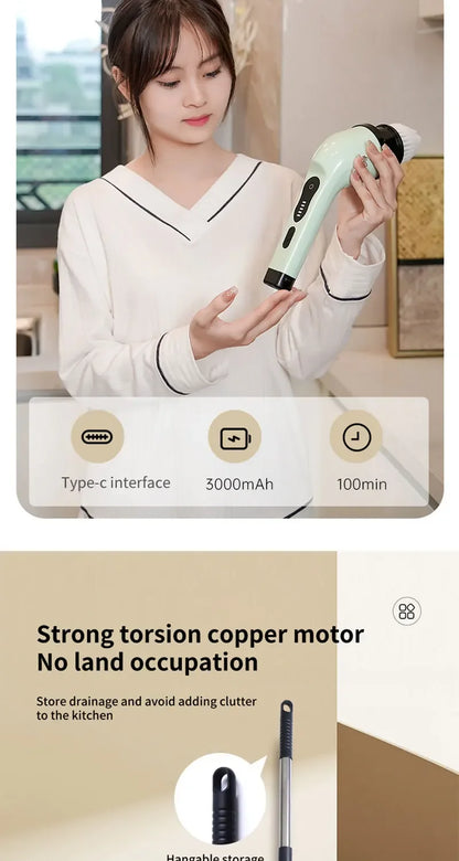 9-in-1 Electric Cleaning Brush Electric Spin Cleaning