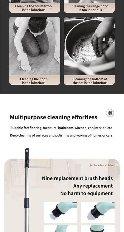9-in-1 Electric Cleaning Brush Electric Spin Cleaning