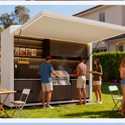 Customized Garden Kitchen with Modular Cabinets