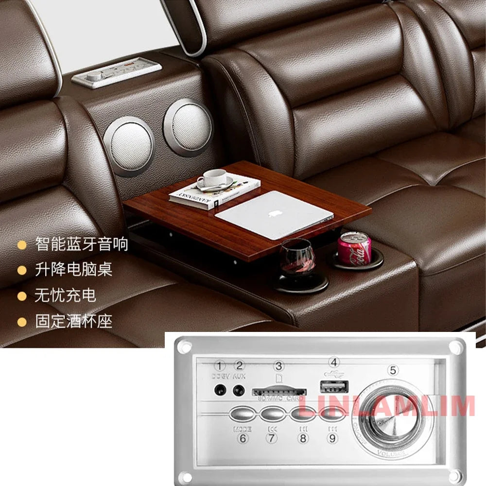 Italinan Genuine Leather L-Shaped Sectional Sofa
