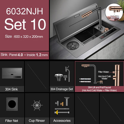Nanometer Flip Cover Hidden Kitchen Sinks