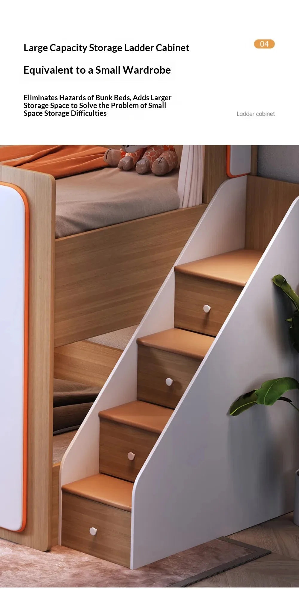 Simple Small Space Bunk Bed for Kids Floating Style